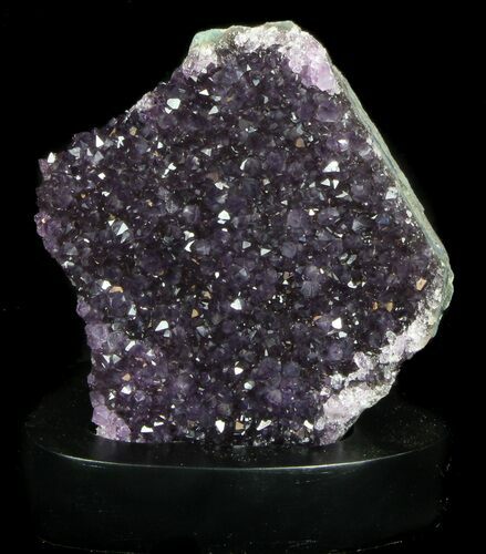 Dark Purple Amethyst Cluster On Wood Base #36447